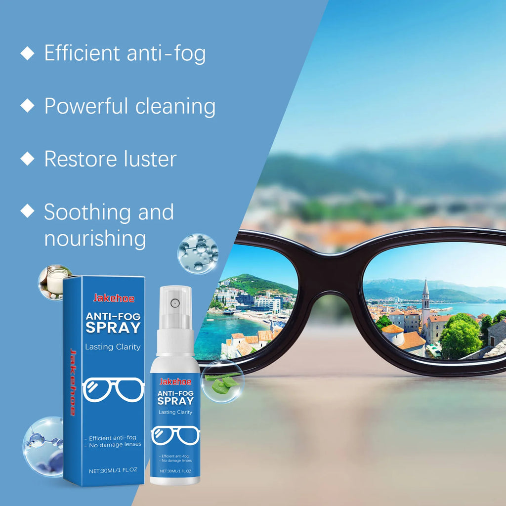 Glasses Lens Cleaner Spray Scratch Removal Portable Eyeglass Polish Oil Dirt Stain Cleaning Water Repellent Glass Polisher Spray Qme
