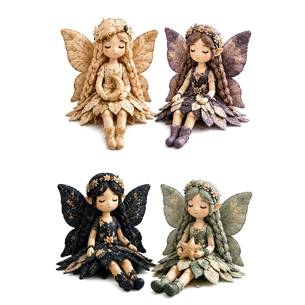 4Pcs Fairy Patchwork DIY Collection Handmade Make Winged Fairies Cloth Figurine Fairy Patchwork Sewing Kit Gift for Craft Lovers Qme G