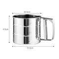 Diamond Pattern Flour Sifter For Baking Powder Sugar Shaker With Hand Press Design Fine Mesh Stainless Steel Flour Sifter Sieve Qme Style A
