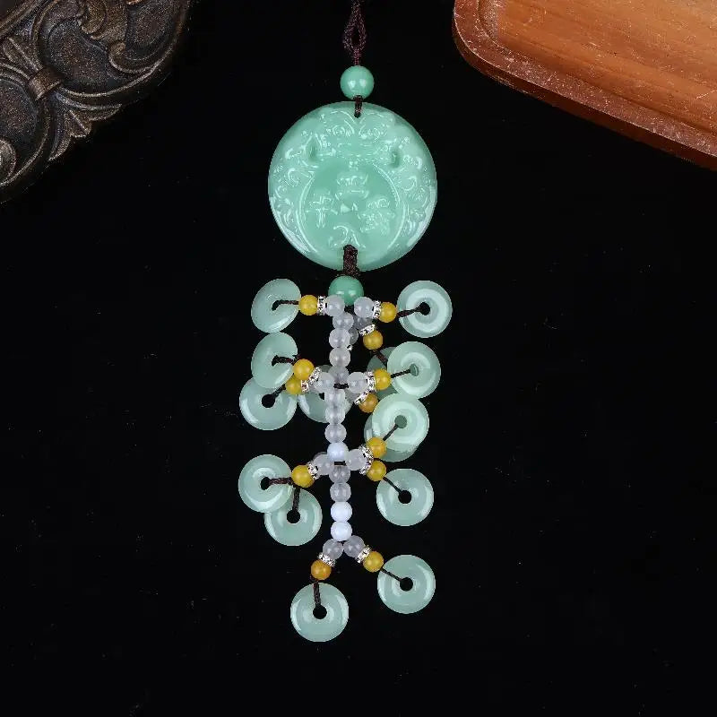1pc Chinese Luck Car Accessory Rearview Mirror Pendant Suitable For For Asian Culture Decor & Driving Amulet Qme