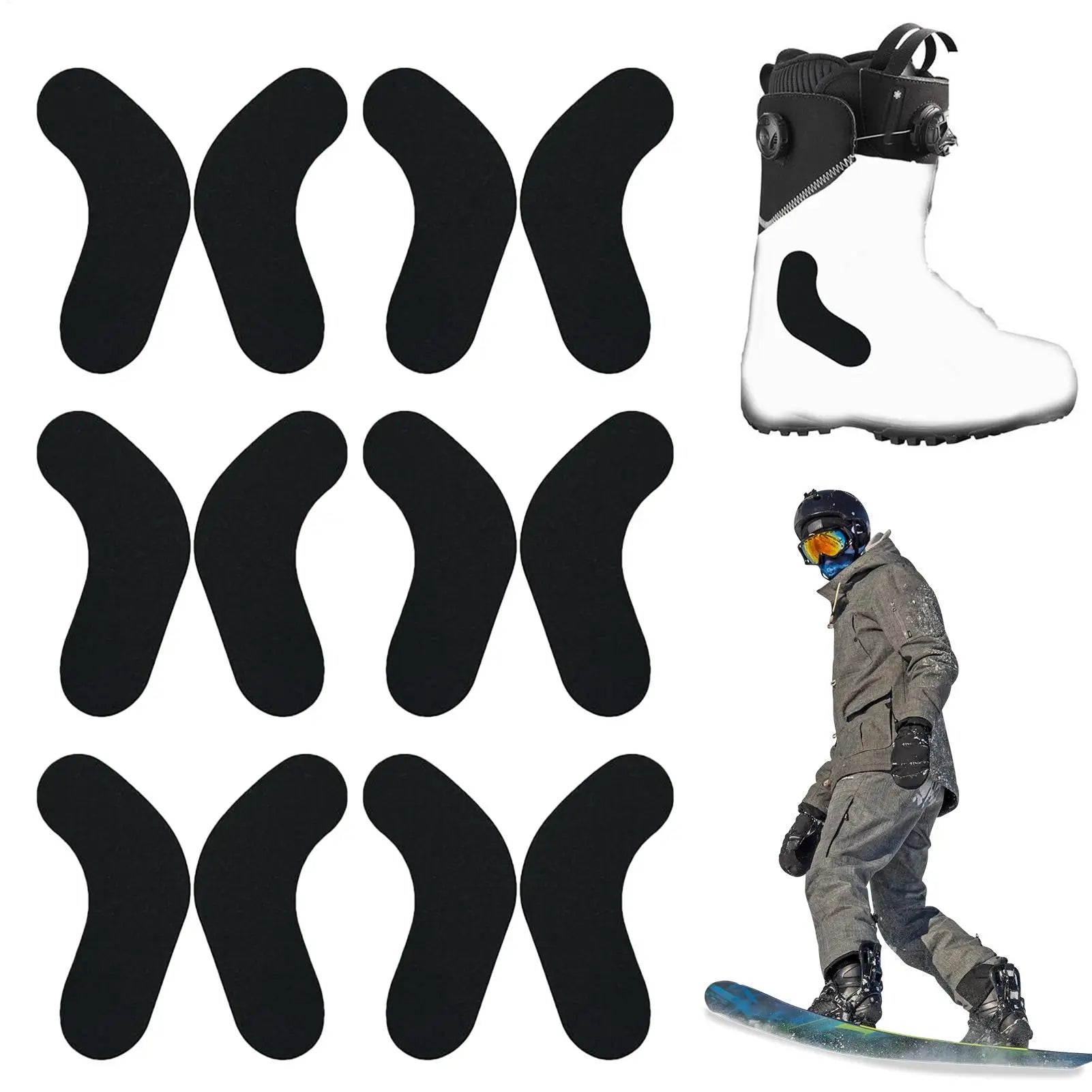 6 Pairs Ski Boot Pads Snowboard Adhesive Foam Pads Ski Boot Ankle Wrap Pads Adhesive Snowboard And Ski Boot Fitting Pads Qme