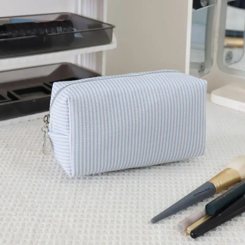 Toiletry Storage Pouch Fresh Simple Striped Cosmetic Bag Large Qme A3