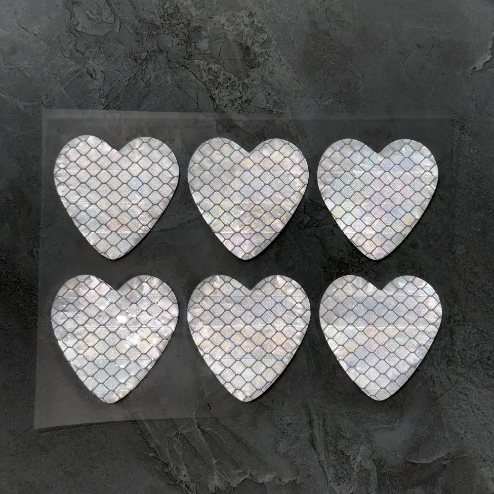 Heart-Shaped Reflective Car Stickers - Safety Warning Decals For Night Driving Qme