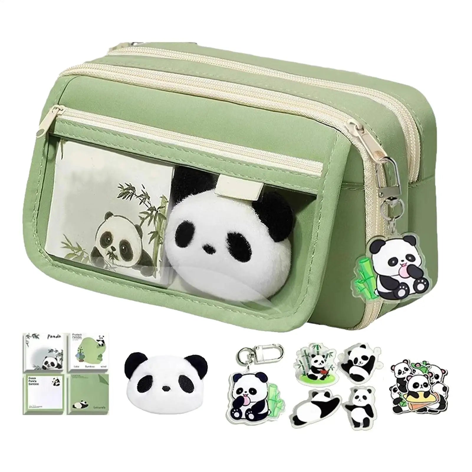 Aesthetic Pencil Case Panda Large Capacity Animal Cute Pouch Qme