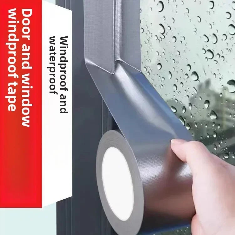10m Thick Industrial Tape (Silver-Gray) - Single-Sided, Waterproof/Windproof, Wear-Resistant for Repair & Bundle Tasks Qme