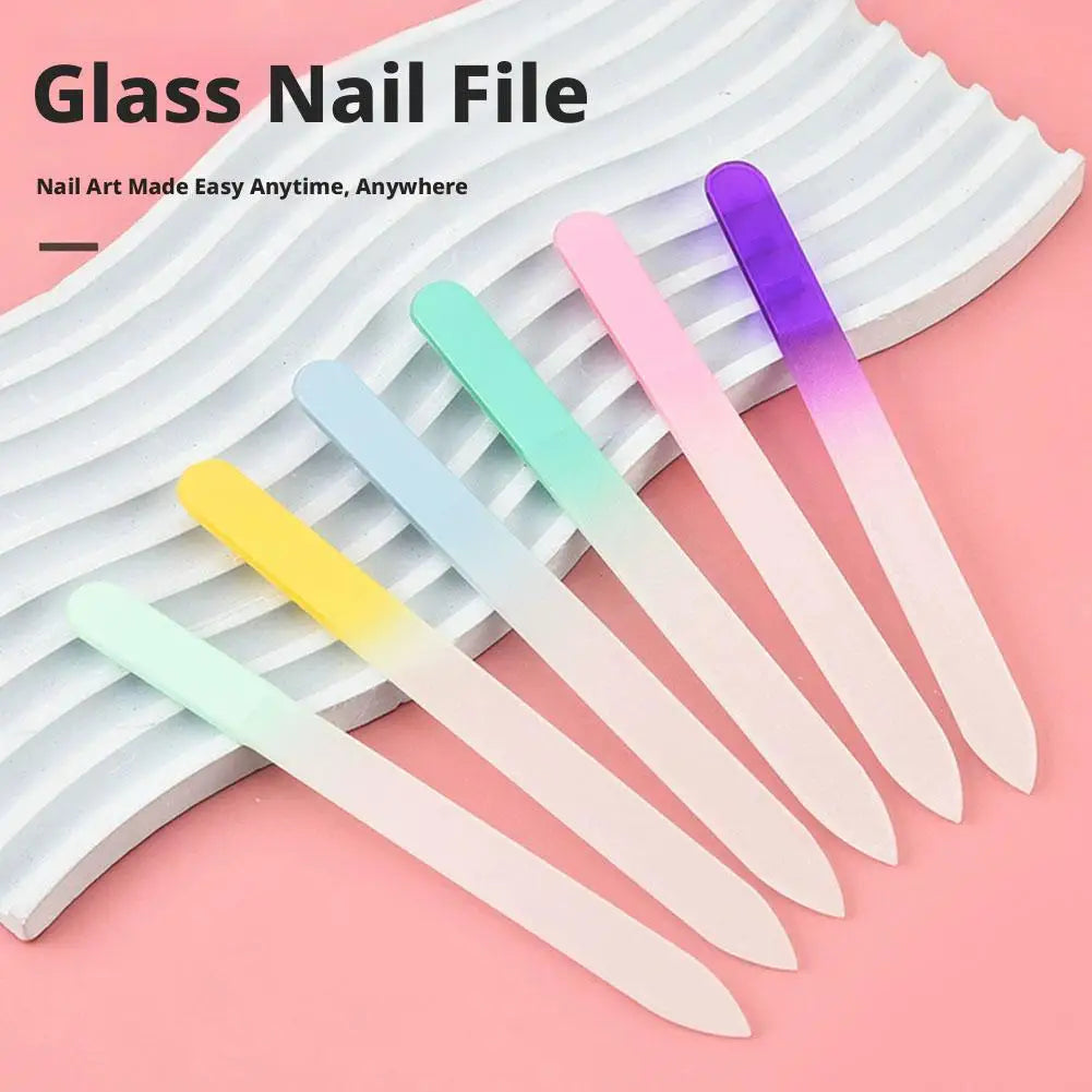 Glass Nail Files Natural Nails Double Side Polish Crystal Fingernail Qme