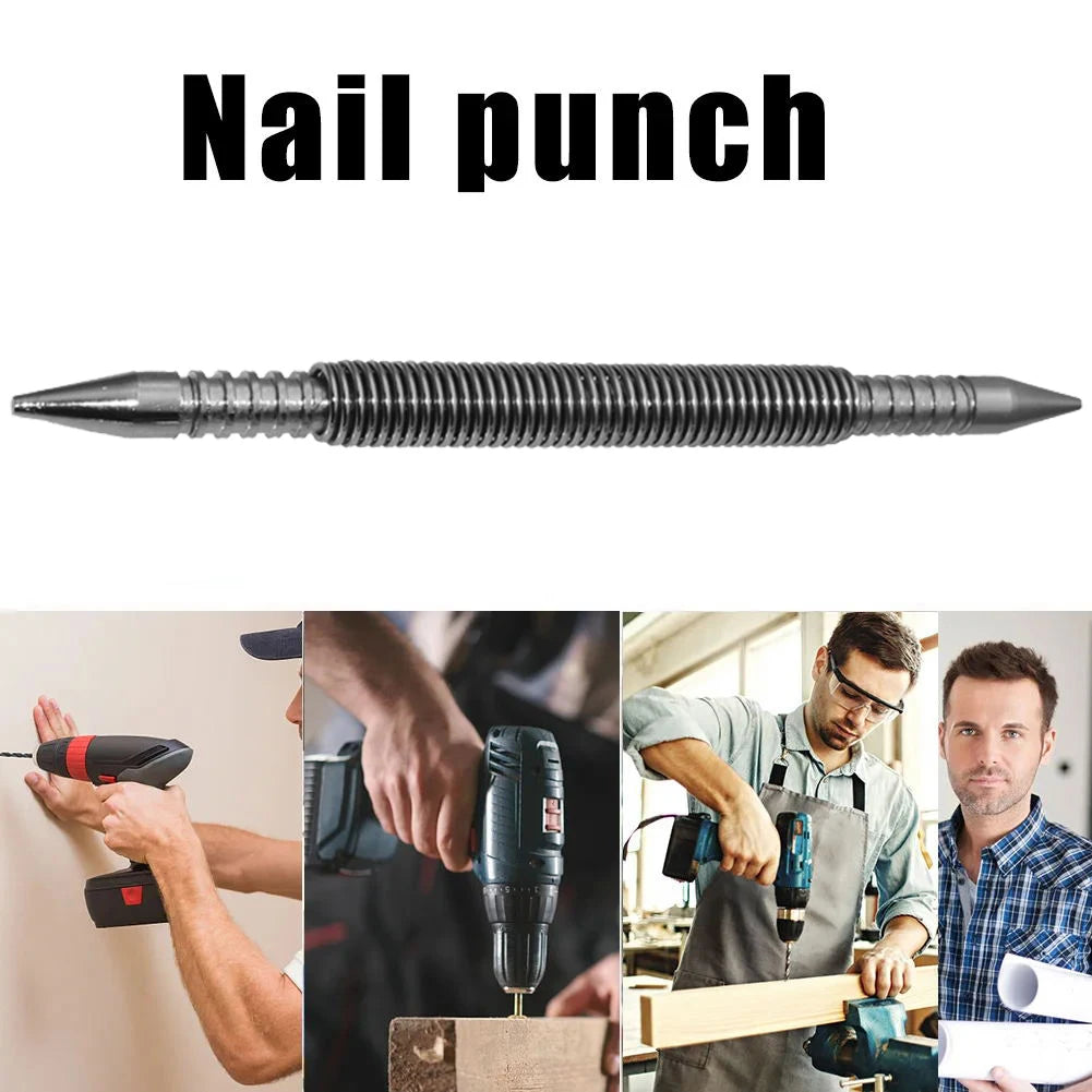 1/2Pcs Spring Tool Hammerless Nail Set Double Head 1/16&3/32inch Center Pin Punch Door Pin Removal Tool Wood Press Dent Marker Qme