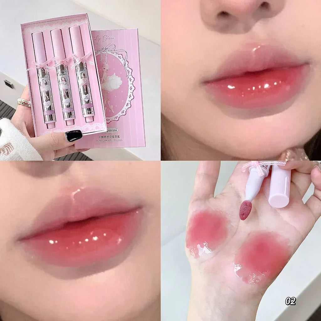 Halo-dyeing Tinted Lip Gloss Crystal Jelly Moisturizing Waterproof Mirror Water Glass Lip Gloss Transparent Color Cosmetics Gift Qme