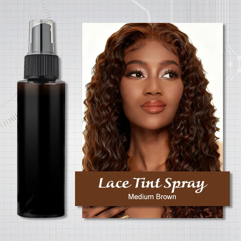 Lace Melting Spray Tint Wigs Glueless Natural Finishing Hold Dyed Wig Qme Mediun Brown