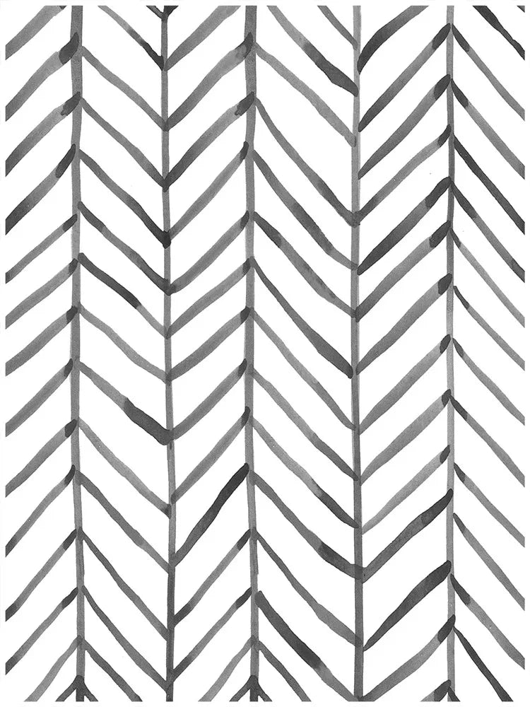 Black White Geometric Abstract Curve Peeling Wall Self-adhesive Qme