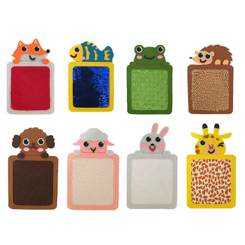 8Pcs Cartoon Animal Themed Felt Sensory Mats for Autistic Children Textured Cognition Tile Preschool Developmental Education Toy Qme 1PCS Random styles