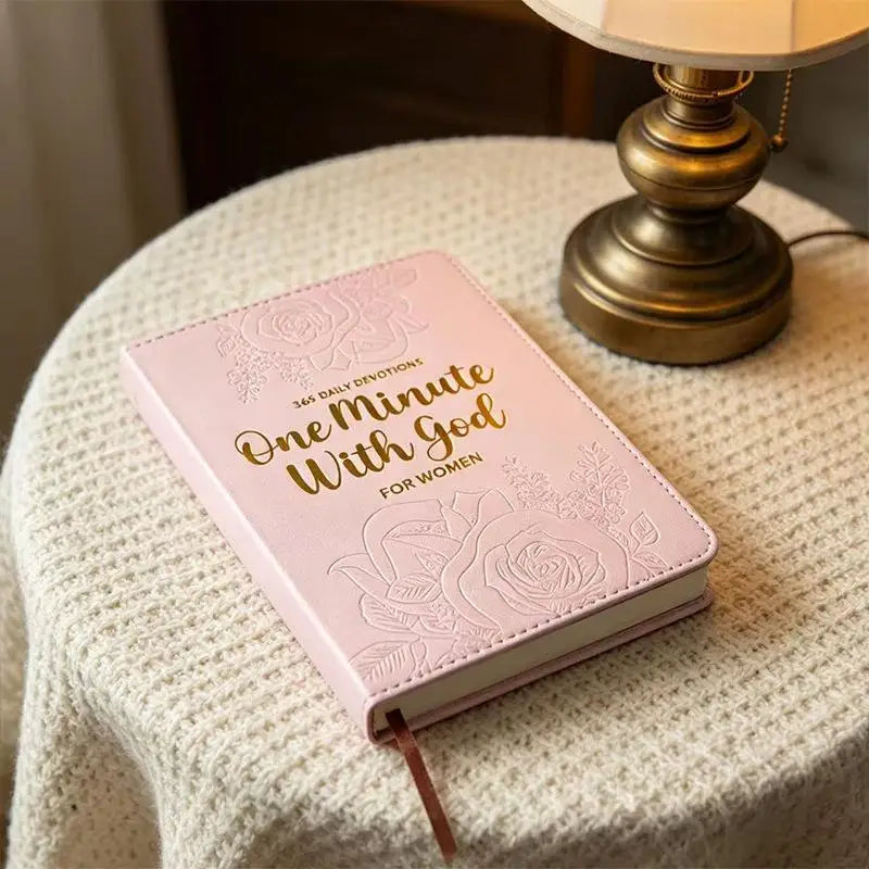 365 Days Daily Prayer Leather Brown Pink Notebook Portable Devotional Qme