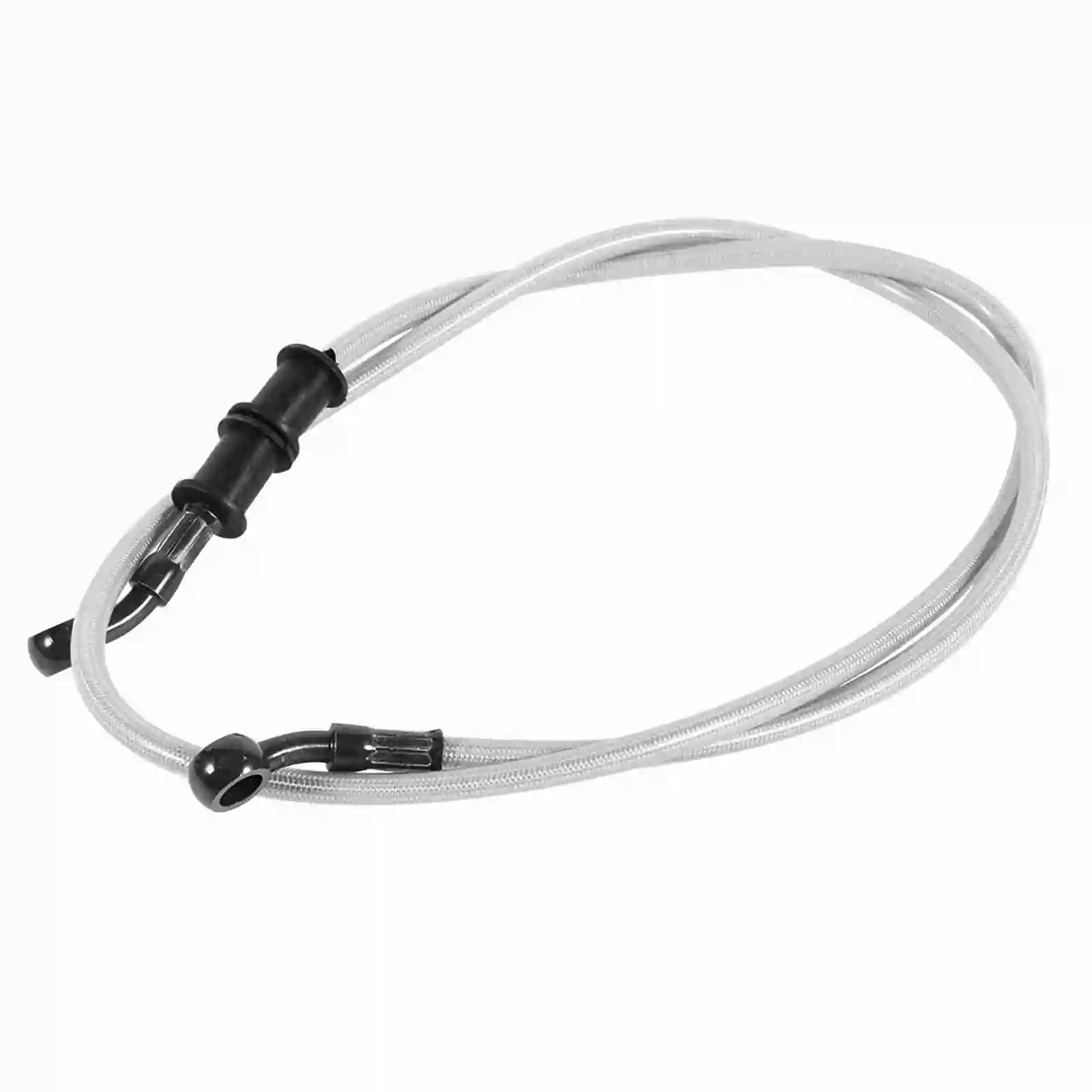 50cm ‑ 120cm Motorcycle Braided Steel Brake Oil Hose Line Pipe Colorful Brake Oil Hose Brake Line Pipe Line Pipe Qme Silver 500mm