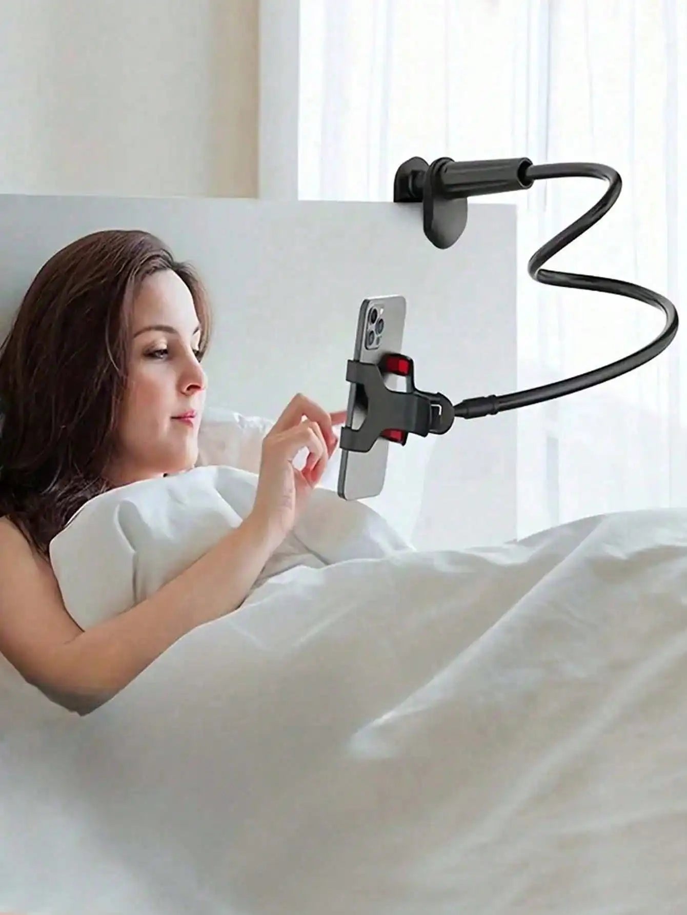 Mobile Phone Clip Stand Bedside 360 Degree Rotating Plastic Suitable Qme