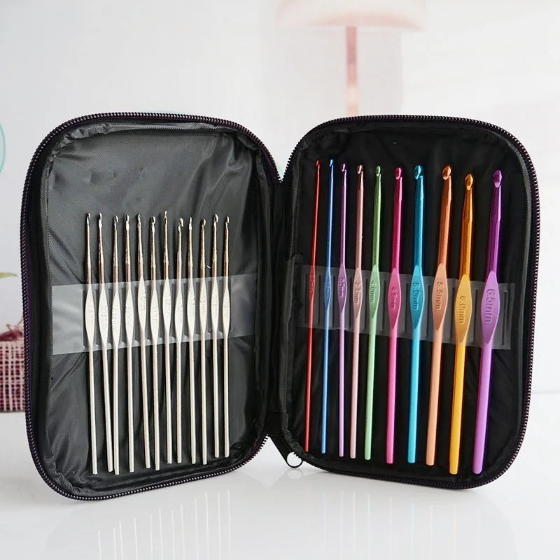 DIY Craft Yarn Sewing Needle Case Ergonomic Aluminum Crochet Hooks Qme