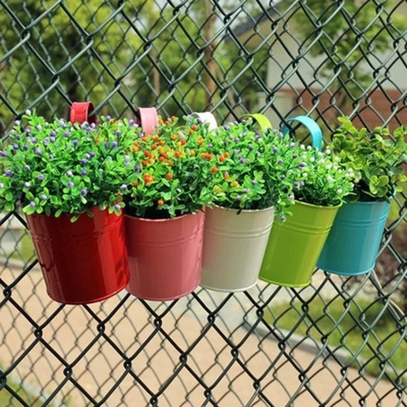 Iron Hanging Flower Pot Hook Wall Mounted Planter Holder Balcony Qme