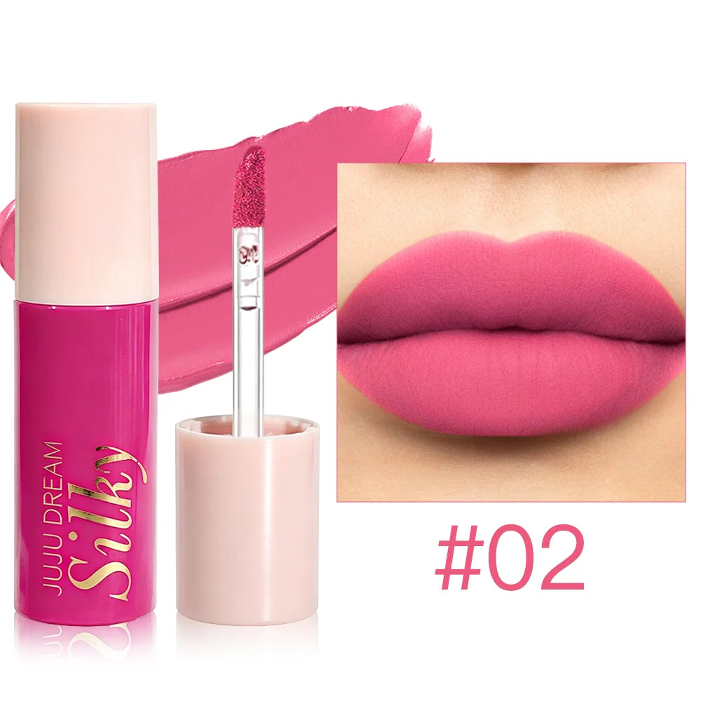 Silky Matte Lipstick Pink Lip Tint Long-lasting Waterproof Gloss Nude Qme 02 100g