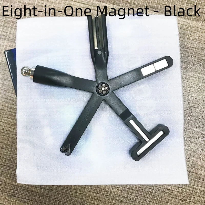 8 in 1 Cat Eye Nail Magnet Multi Functional Starfish Cat Eye Magnet for Nail French Flower Heart Magnet for Cat Eye Gel Polish Qme 1pcs black
