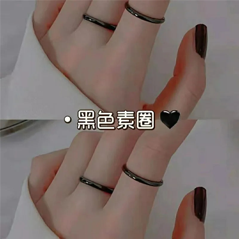 2026 Fashion New Cute Chinese Style Sweet Natural Glass Ring Ancient Texture Court Fashion Couple Ring Popular Trend Jewelry Qme 1 piece 1