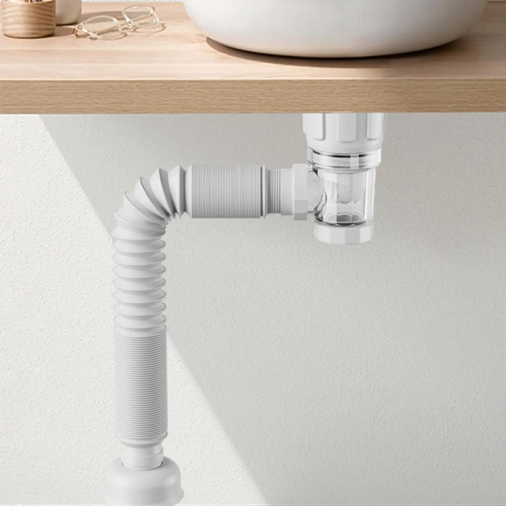 Telescoping Drain Pipe Drain Hose Anti-Odor Bathroom Sink Drain Outlet Seamless Connection Adjustable Wash Basin Sink Drain Hose Qme