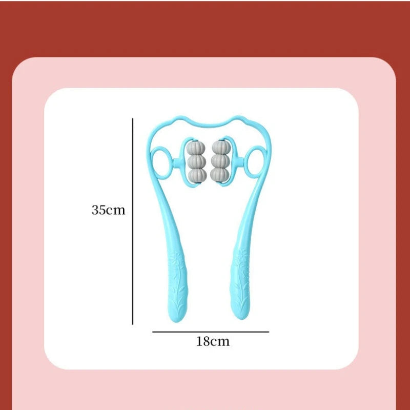 Rotatable 6-wheel Cervical Spine Massager Manual Neck Clip Shoulder Qme