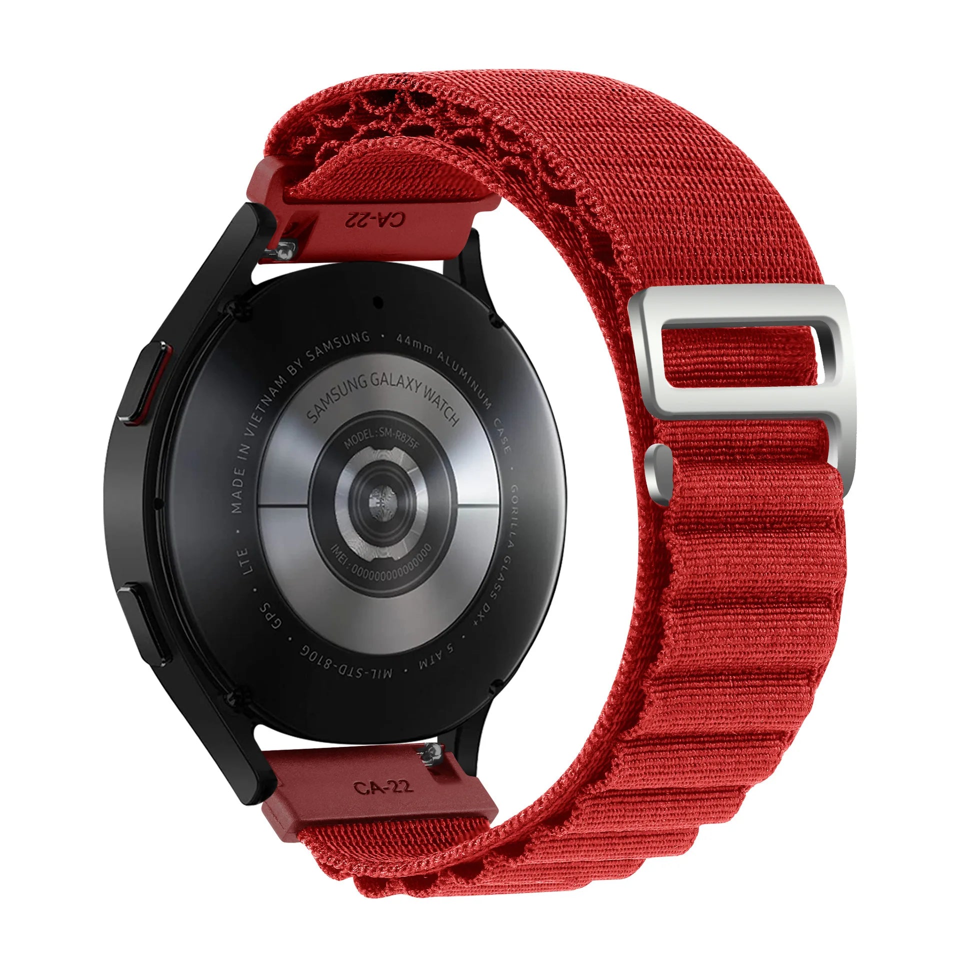 A Alpine Nylon Wrist Strap 18/20/22mm Outdoor Sport Sweatproof Compatible with Huawei Watch GT6 5 4 Samsung Watch Series 4-7 Qme ChinaRed 22mm