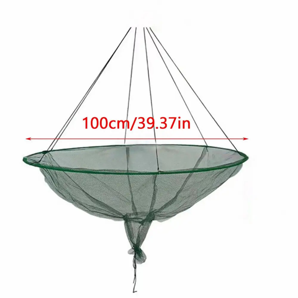 Hoop Net Fishing Round Crab Hoop Net Fishing Bridge Net Drastring Cast Nets For Fishing Collapsibles Catfish Net For Outdoor Qme 100cm