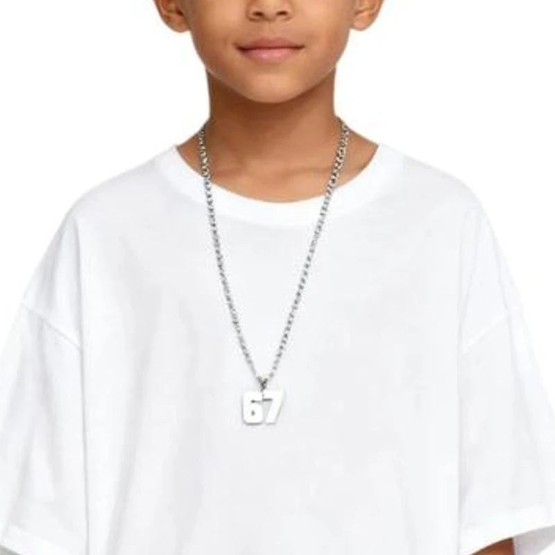 Minimalist Chain 67 Number Pendant Necklace Women Men Lucky Trend Qme