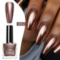 Instant Chrome Nail Polish 12 Colors - No UV Lamp Mirror Effect, Quick Dry Metallic Nail Lacquer, Long Lasting Salon Nail Polish Qme 02