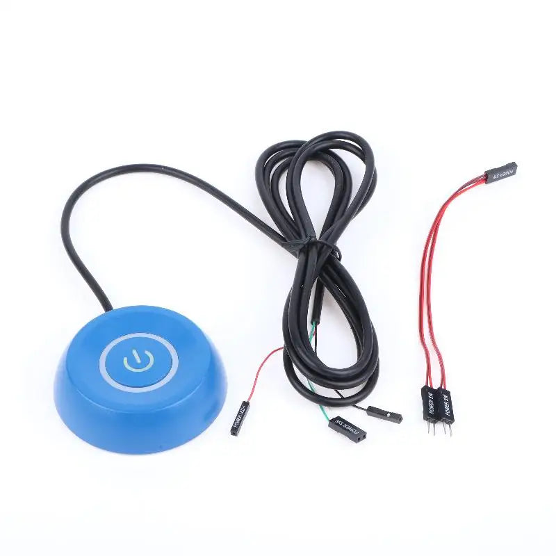 External Desktop Power Switch Button LED Convenient Off Control Qme Blue