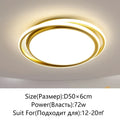Modern LED Ceiling Light For Bedroom Living Dining Room Study Aisle Balcony Chandelier Indoor Home Decor Lighting Fixture Luster Qme Golden-Round 3 Colors No Remote