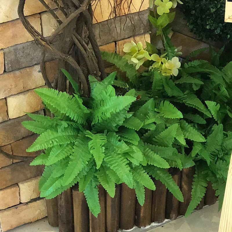 Lifelike Artificial Boston Fern Fake Plastic Plants Decorations UV Qme