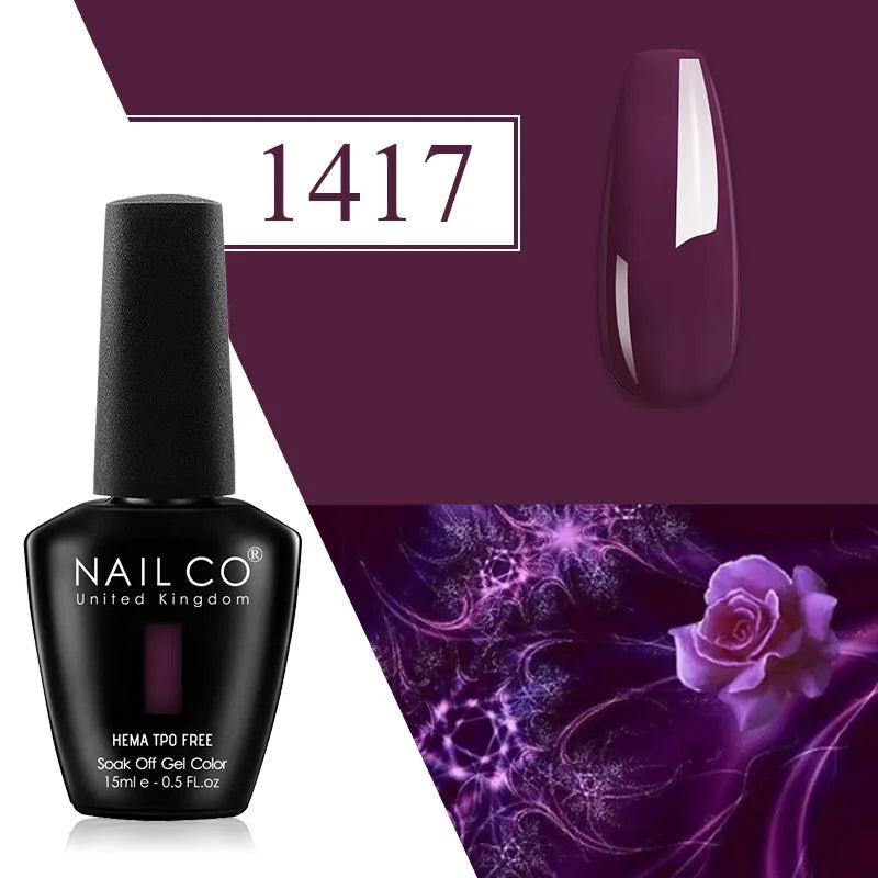 NAILCO Plum Gel Nail Polish Matte Coat Autumn Winter Semi Permanent