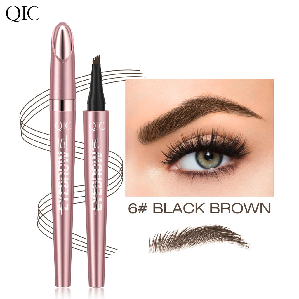4 Fork Microblading Eyebrow Pencil Waterproof Eyebrow Pencil Natural Long-Lasting Eyebrow Makeup 6 Colors Qme Q708-6