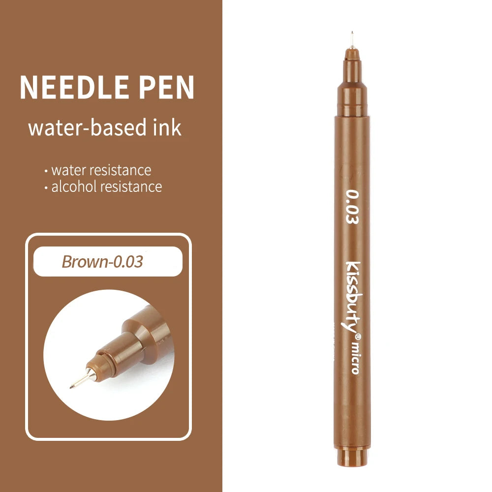 Micro-Pen Fineliner Pens,Color Pigment Liner Multiliner Archival Ink Micro Fine Point Pens for Sketching, Drawing, Journaling Qme 0.03-Brown