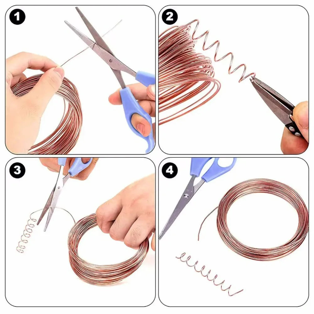 5M Copper Conductor Copper Wire Ultra-fine Soft Bare Copper Coil DIY Winding Craft Multipurpose Wire Cable Has Good Conductivity Qme