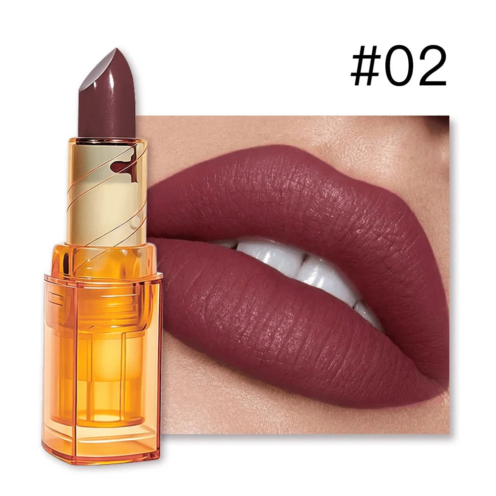 JUJU DREAM Amber Transparent Tube Matte Lipstick Retro Grape Purple Qme 02