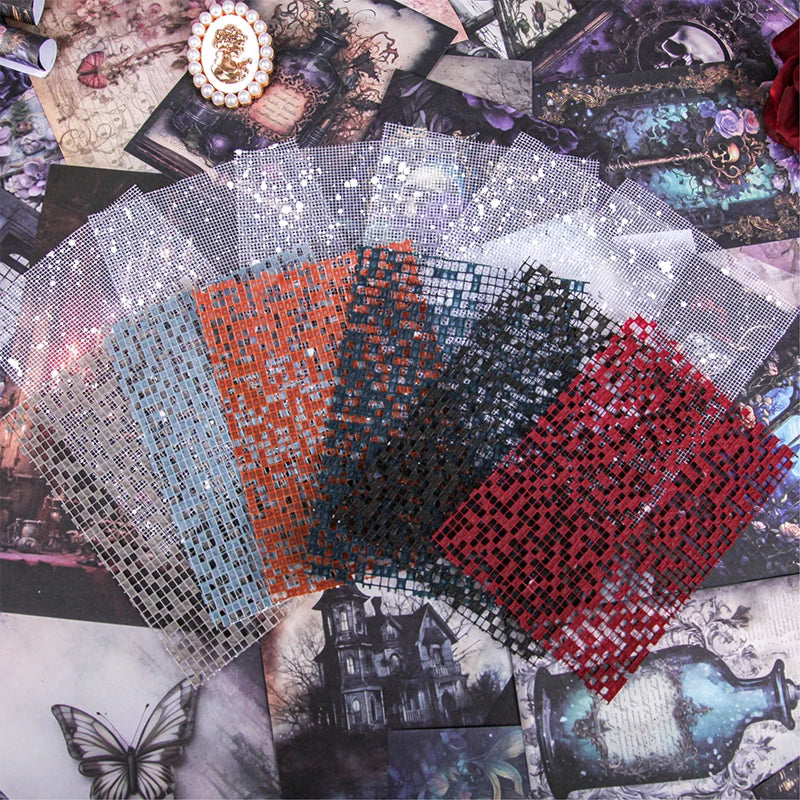 Gothic Dark Style Rose & Skull Scrapbook Paper Perfect for Junk Journal Creation, Greeting Cards and Notebook Decoration. Qme