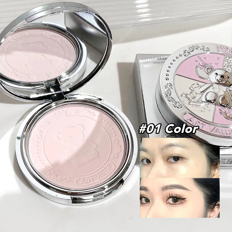 Art Value Bear Knight Soft Focus Pressed Powder Matte Natural Makeup Qme