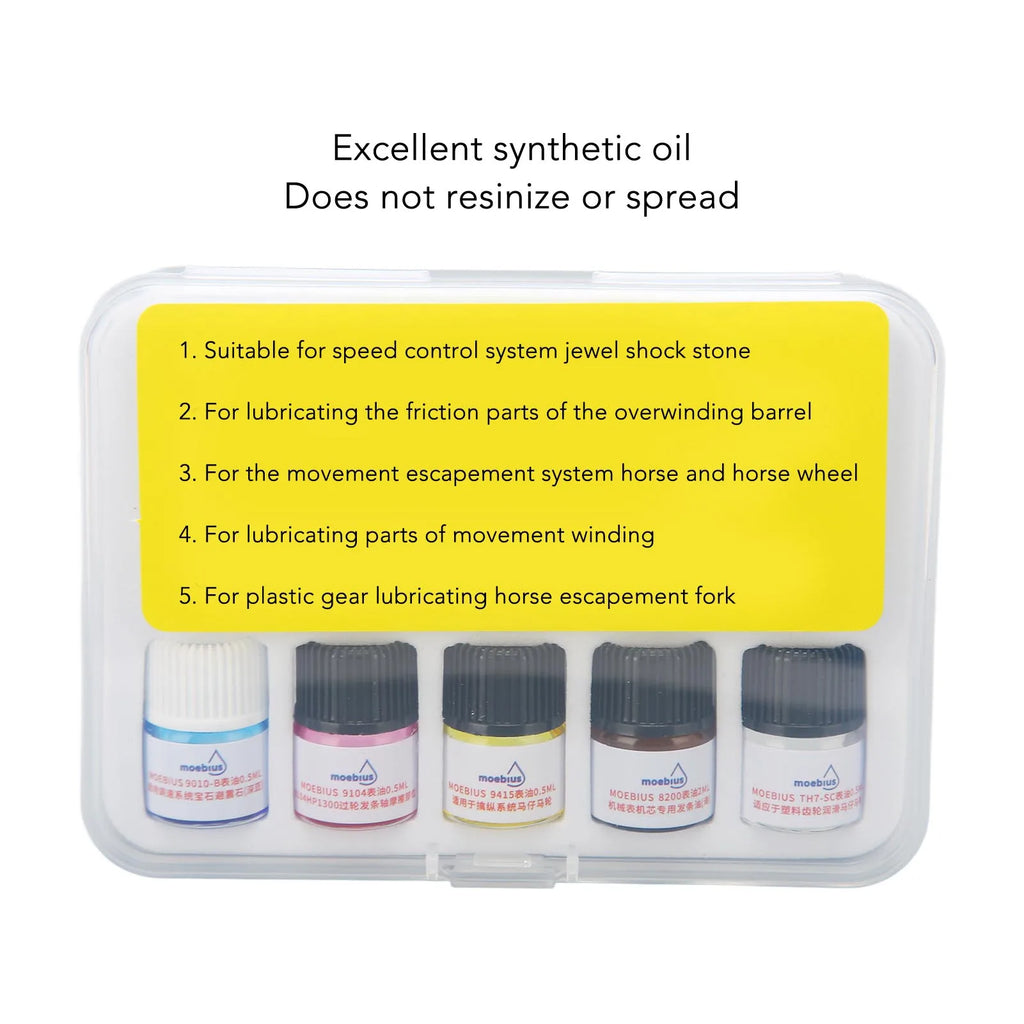 5pcs Watch Synthetic Lubricating Oil Smooth Watch Repair Maintaining Tool for Watchmaker Watch Workers Watch Oil Set Qme