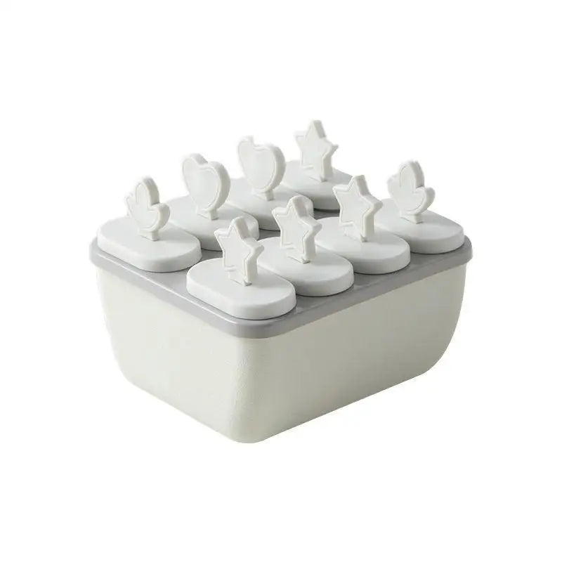 8 Hole Plastic Ice Cream Mold Reusable Stick Chocolate Dessert Easy Qme Nordic Grey