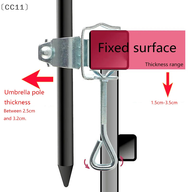 CC111Pc Courtyard Umbrella Stand Clamp Heavy Duty Metal Holder Qme
