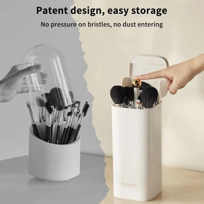 Automatic Lifting Makeup Brush Holder Dustproof Large Capacity Qme