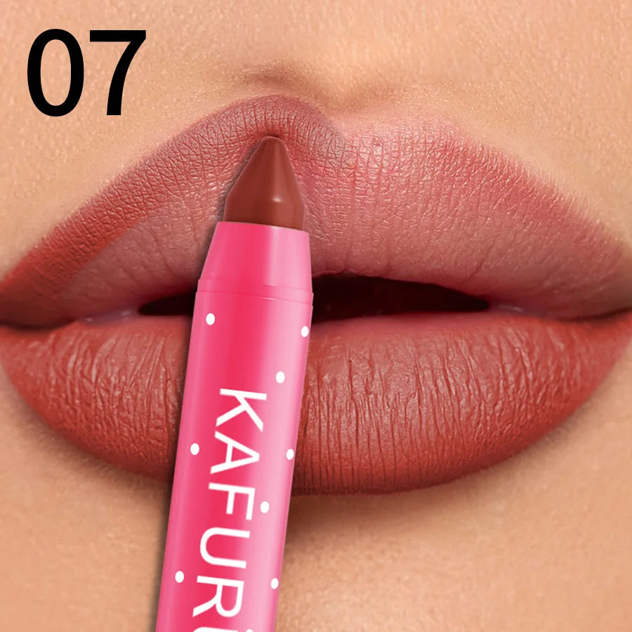 15 Colors Lipstick Pencil Waterproof Sexy Red Matte Contour Tint Qme 07