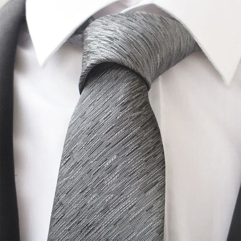 Wide Silk Polyester Necktie Jacquard Custom Classic Formal Twill Qme GRAY