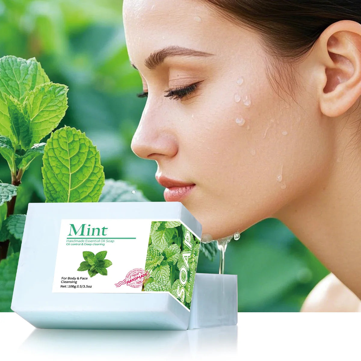 Mint Essential Oil Cleansing Soap Handmade Natural Organic Plant Bath Qme Default Title