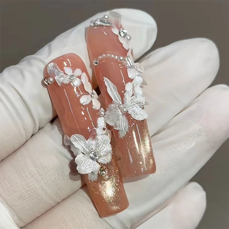 3D Silicone Flower Nail Carving Mold Butterfly Stamping Plate Nails Qme