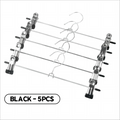 5pcs Metal Windproof Hanger for Clothes Home Pants Coat Non-slip Drying Hangers with Adjustable Clips Closets Storage Racks ﻿ Qme black
