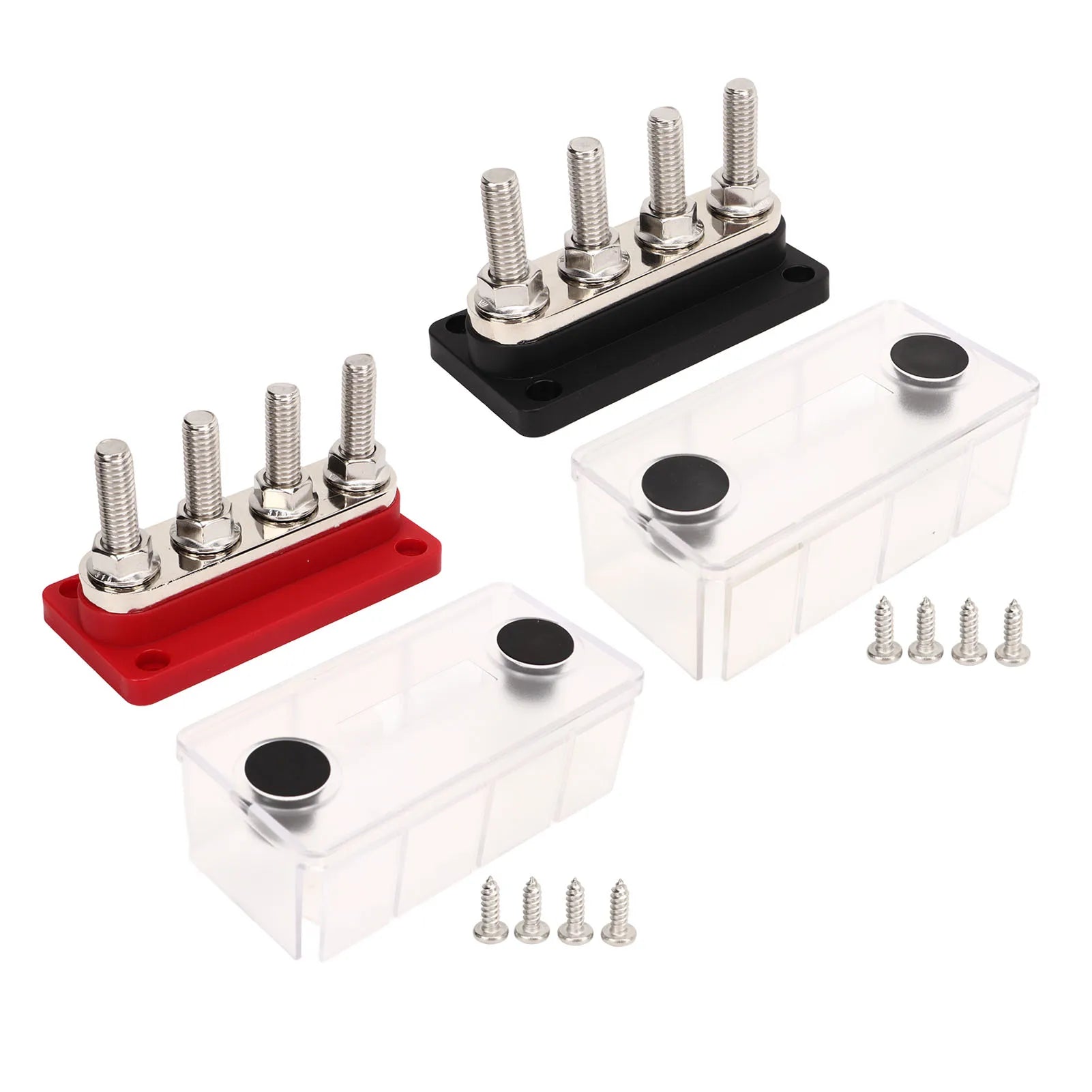 Power Distribution Terminal Block High Conductivity 300A 4 M10 Stud Easy Installation Battery Bus Bar DC12V To 48V for RVs Qme