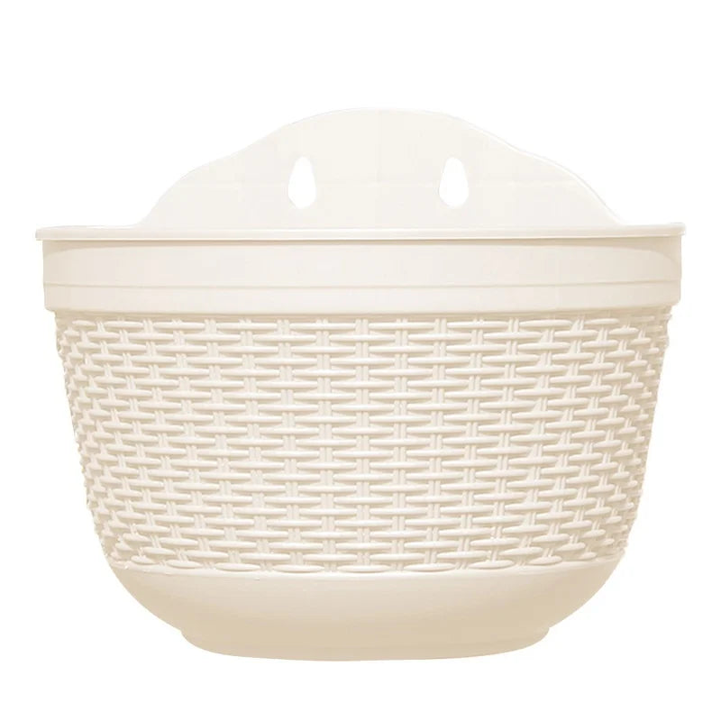 Imitation Rattan Weaving Creative Flower Planter Garden Pot Flowerpot Qme A